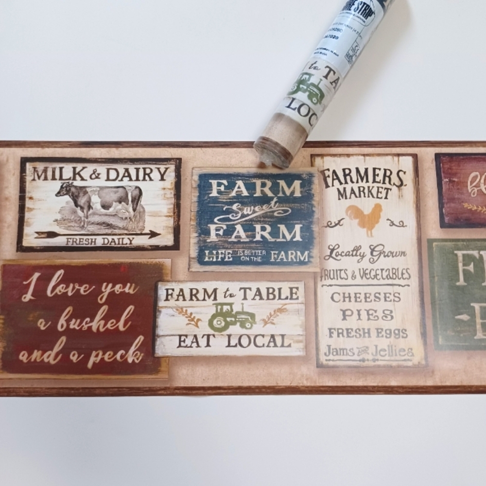 Wallpaper Border Farm to Table Country Market Signs